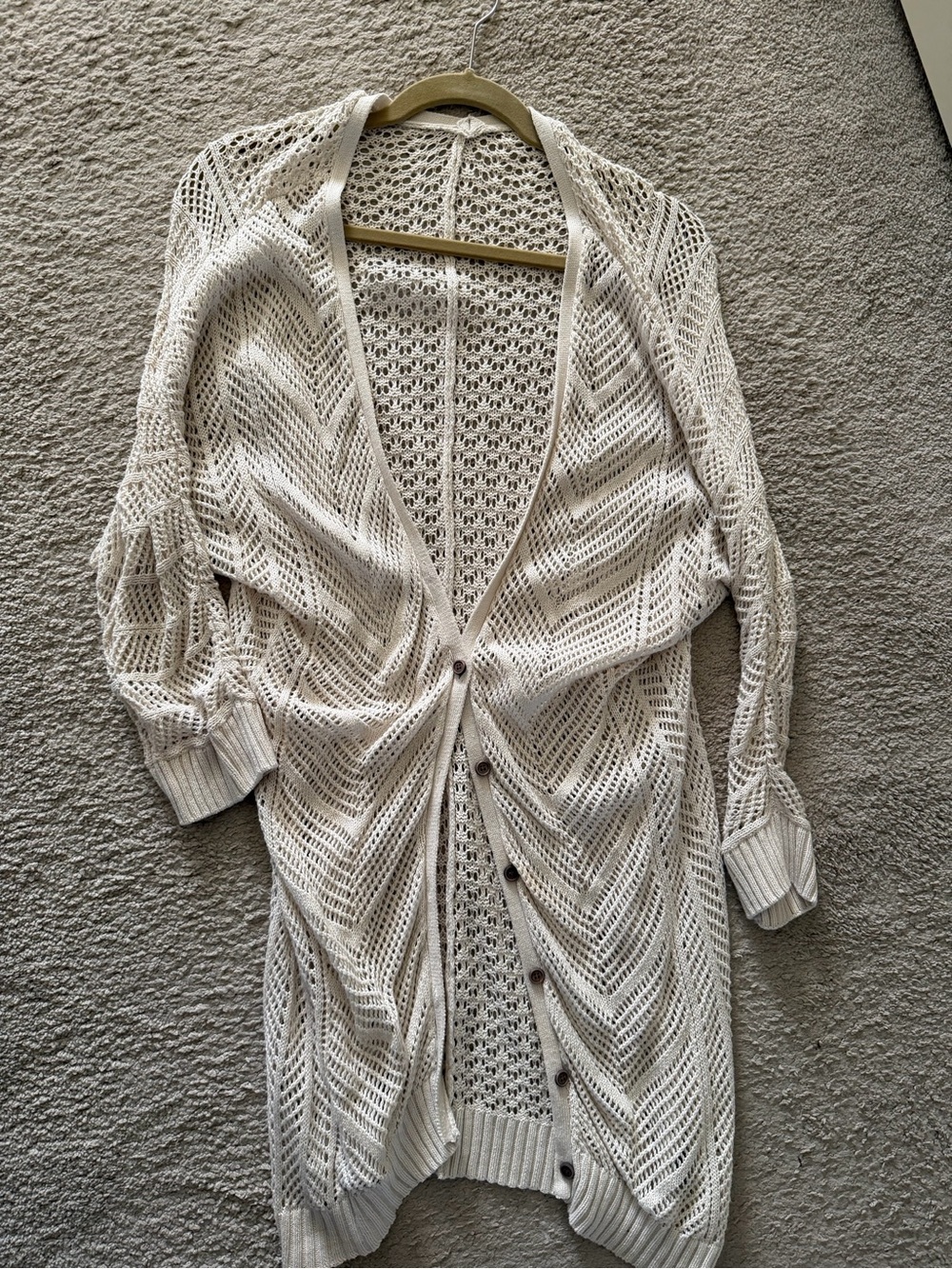 torrid Ivory Open-Knit Button Cardigan - Picture 4 of 4